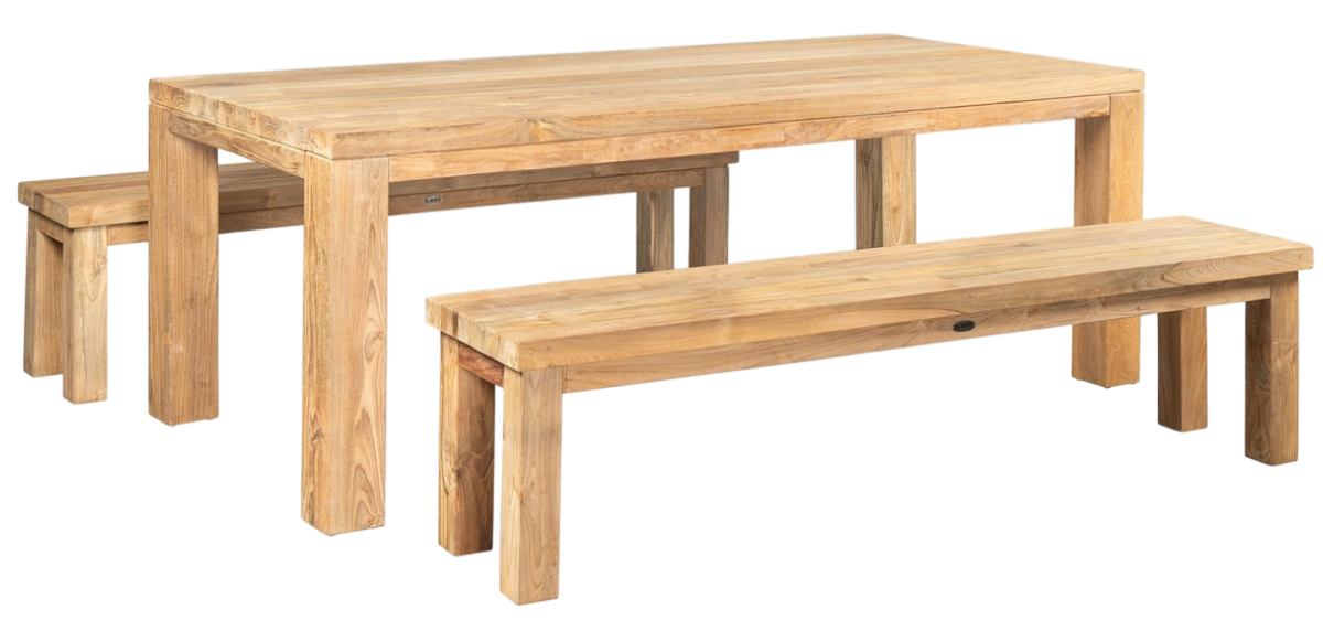 FLOSS+LAVICE SET - sestava z teaku  - kvalitní ratanový, teakový nábytek od RATTAN STUDIO